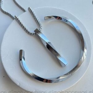 ست گردنبند و دستبند پیچ مردانه