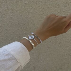 دستبند سه تایی پروانه و مروارید